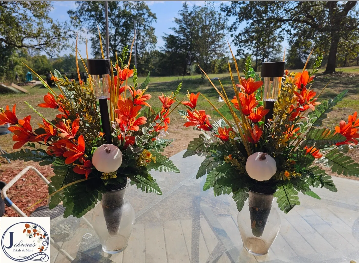 Silk Matching Cemetery Vase Inserts w/ solar Silk Arrangement Silk Matching Cemetery Vase Inserts w/ solar Silk Arrangement