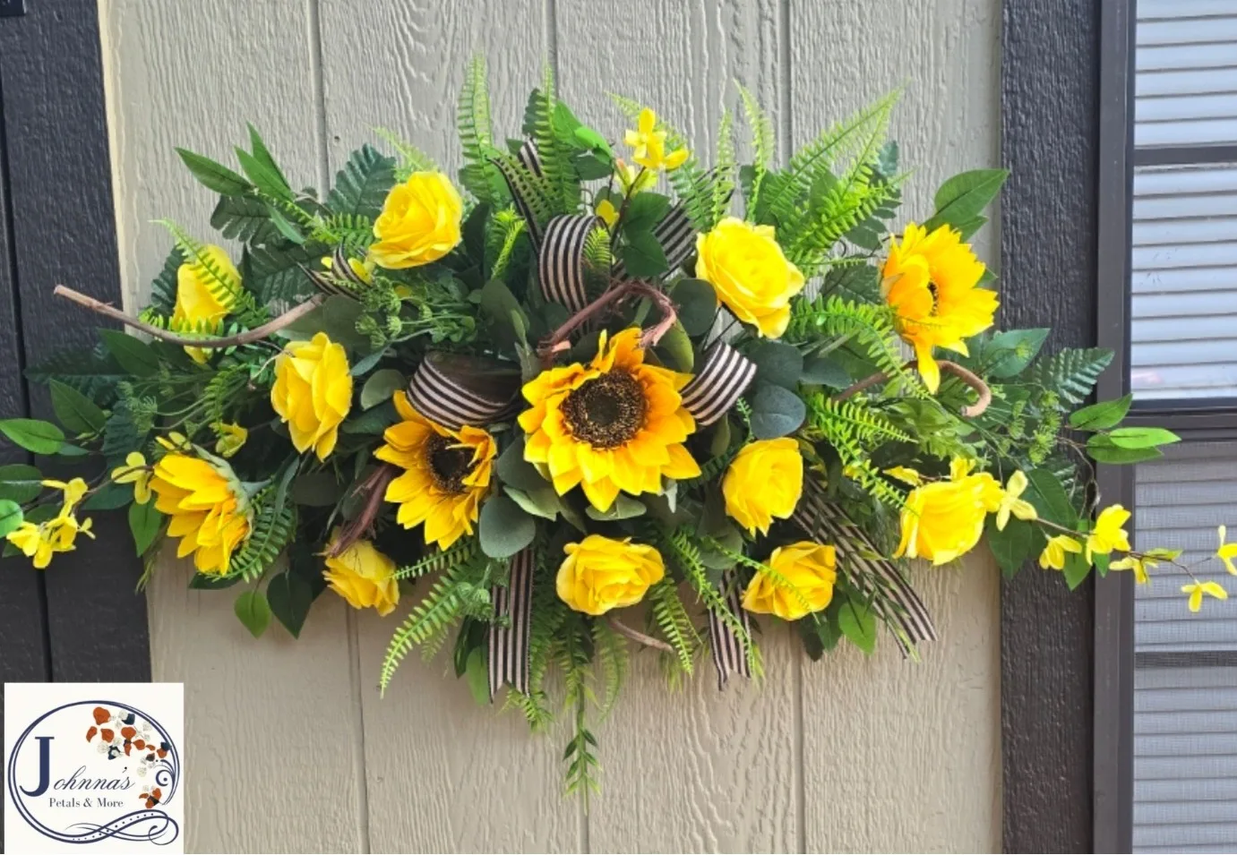 Silk Yellow themed swag with grapevine Silk Swag Silk Yellow themed swag with grapevine Silk Swag