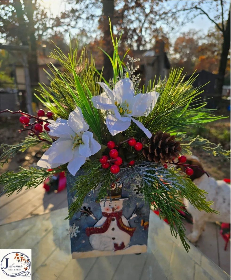 Snowman Christmas Bag Arrangement