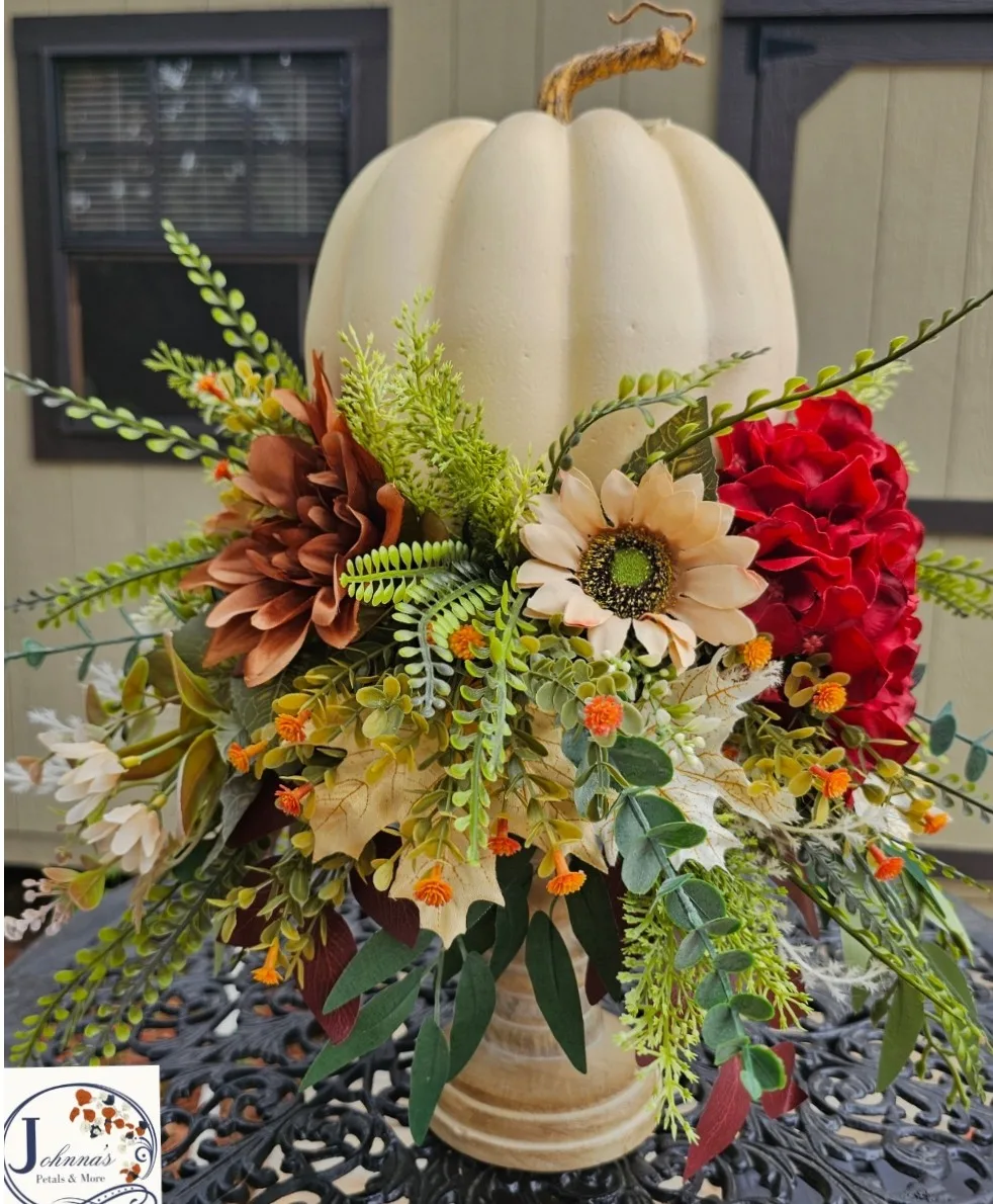 Cream Pumpkin Centerpiece 360 Views Silk Floral Cream Pumpkin Centerpiece 360 Views Silk Floral