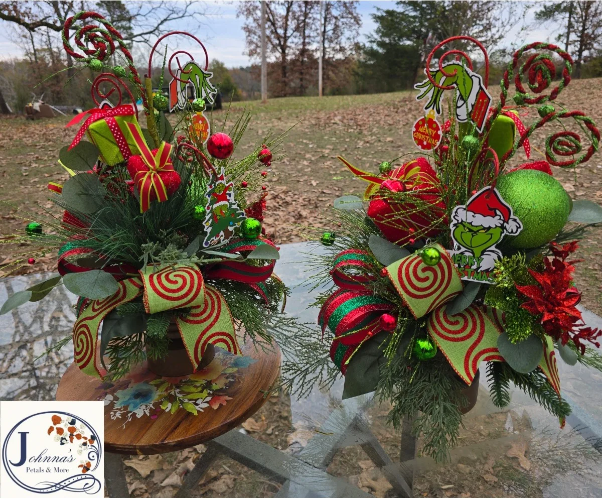 Matching set of Christmas Grinch centerpieces Matching set of Christmas Grinch centerpieces
