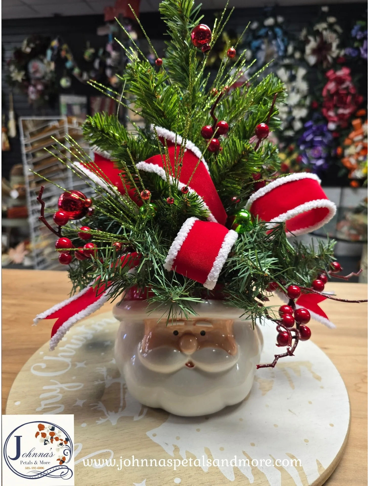 Santa Claus Silk Arrangement Santa Claus Silk Arrangement