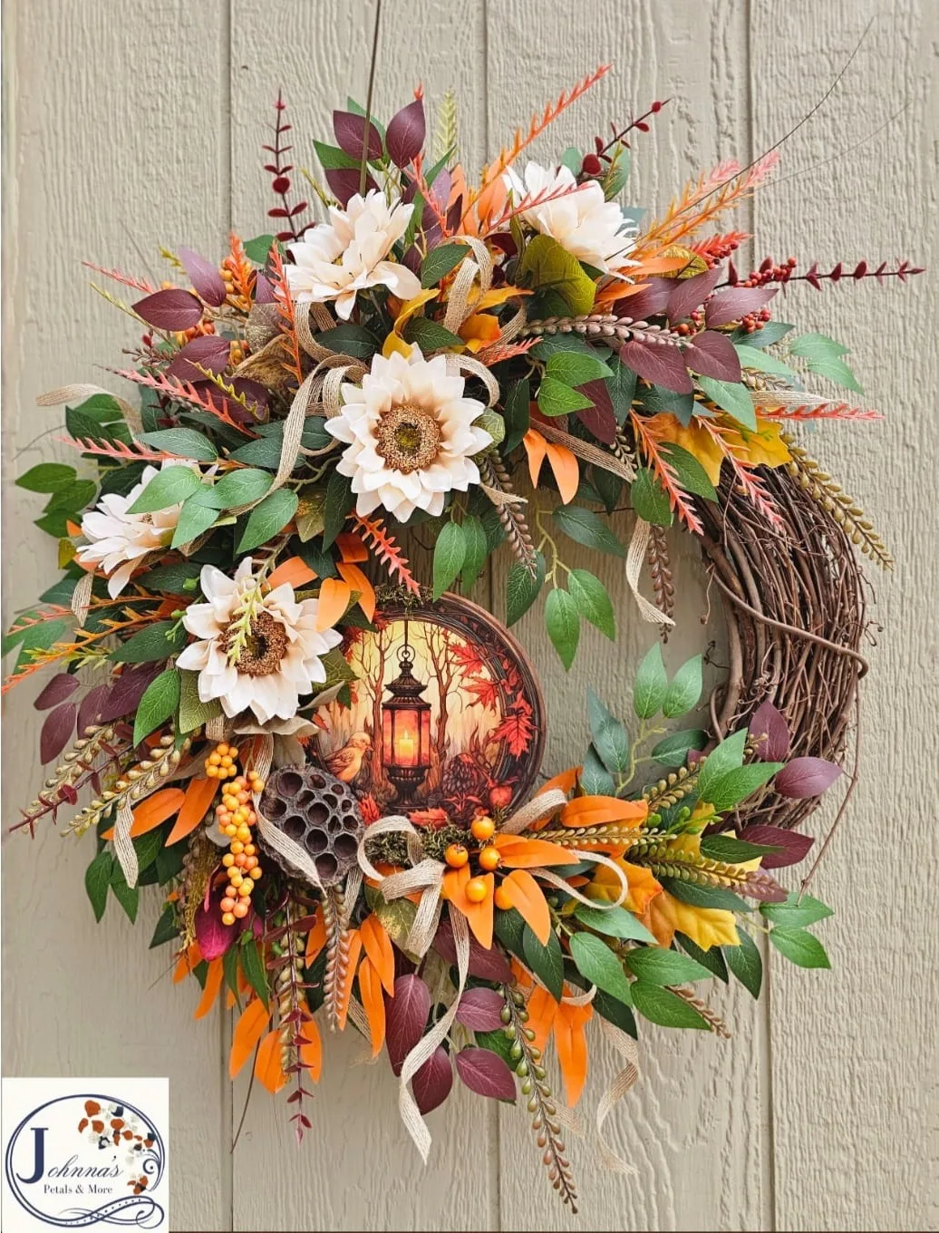 Fall 'Lantern Sign' Grapevine Wreath Fall 'Lantern Sign' Grapevine Wreath