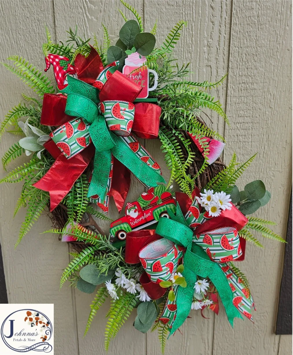 Watermelon Theme Grapevine Wreath Watermelon Theme Grapevine Wreath