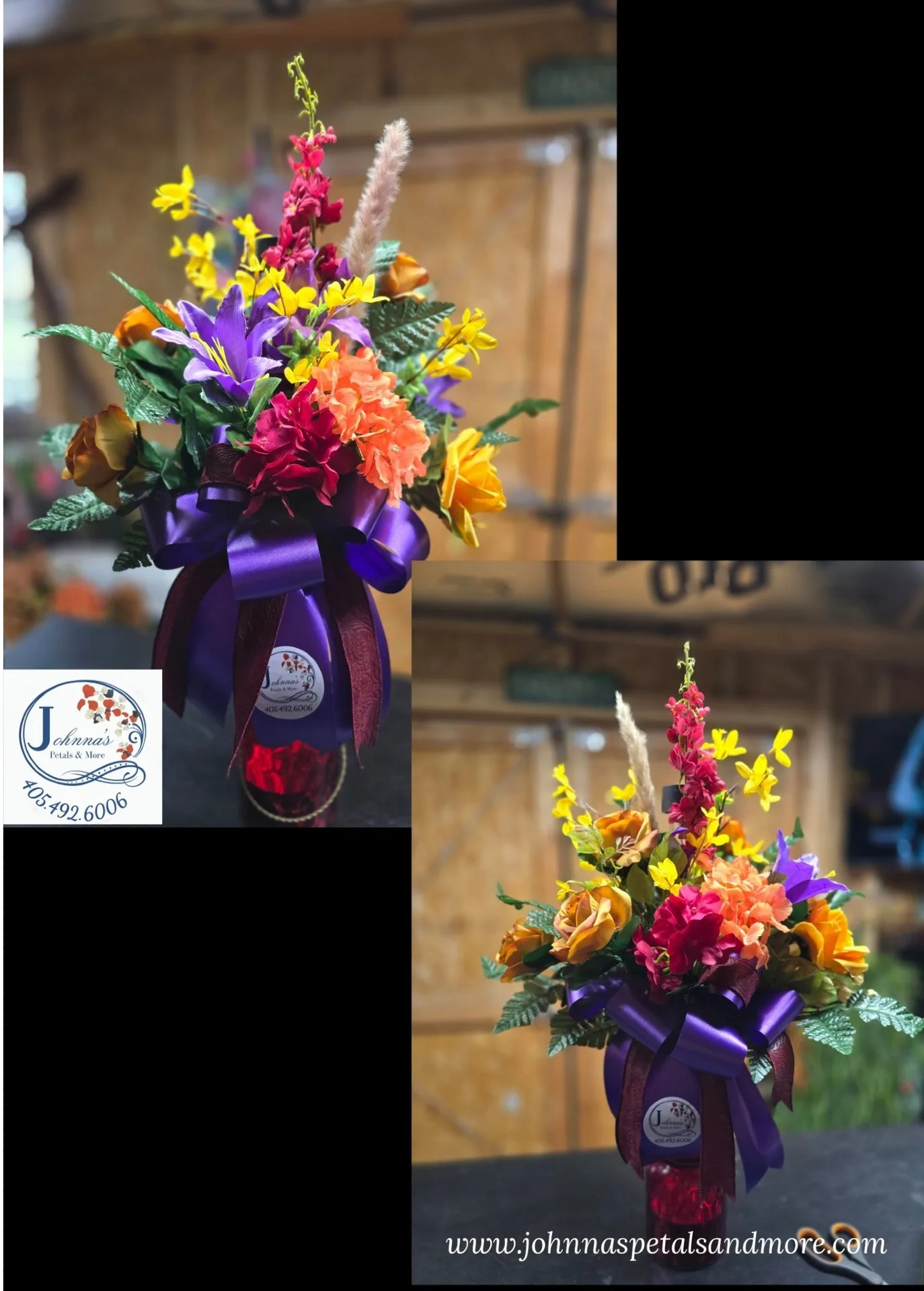 'Deep Fall' Silk Matching Set of Cem Vase Inserts 'Deep Fall' Silk Matching Set of Cem Vase Inserts