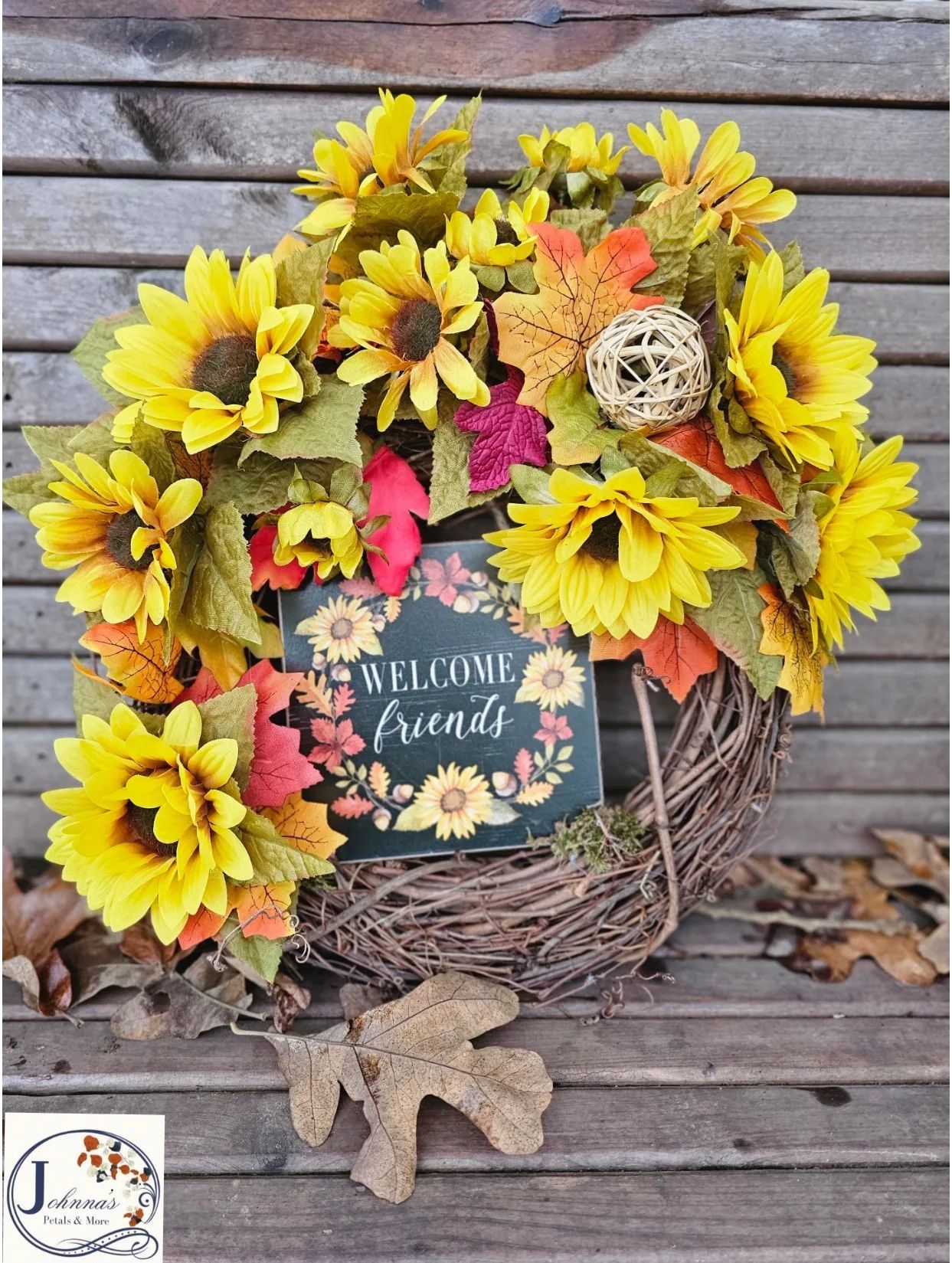 Welcome Friends Grapevine Wreath