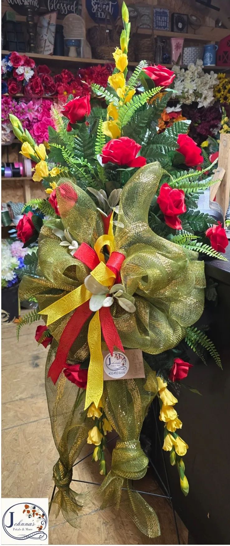 Silk Spray on easel Silk Arrangement