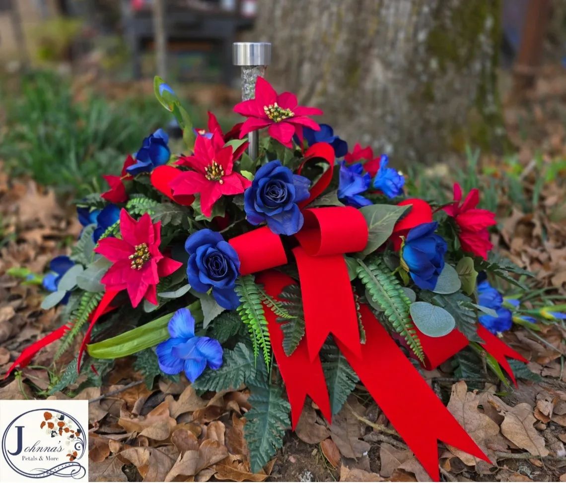Red & Blue Christmas Silk Saddle