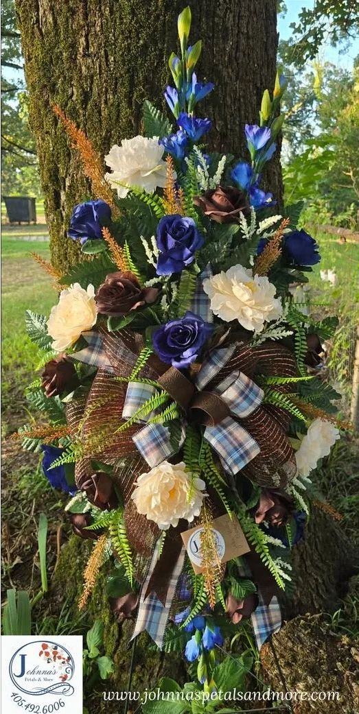 Browns and Creams Silk Spray on easel Silk Arrangement