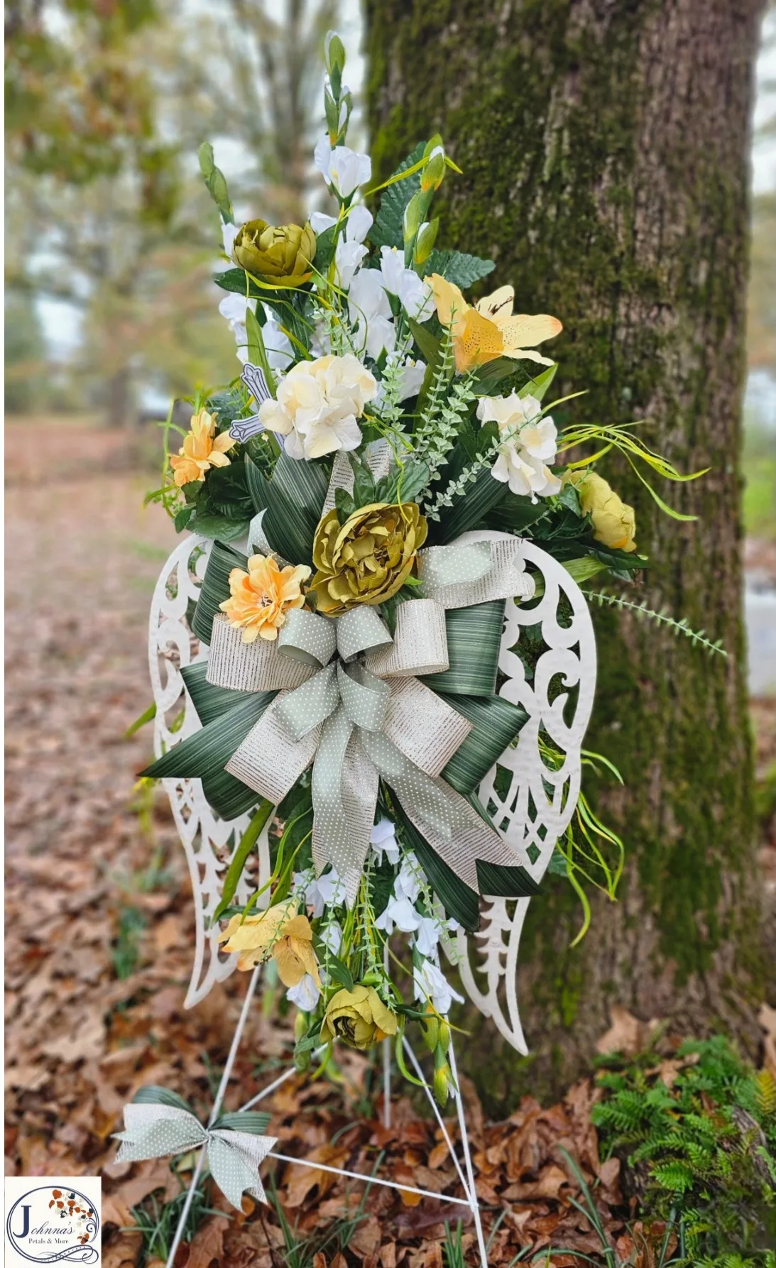 Angel Wings Silk Spray on stand Silk Arrangement Angel Wings Silk Spray on stand Silk Arrangement