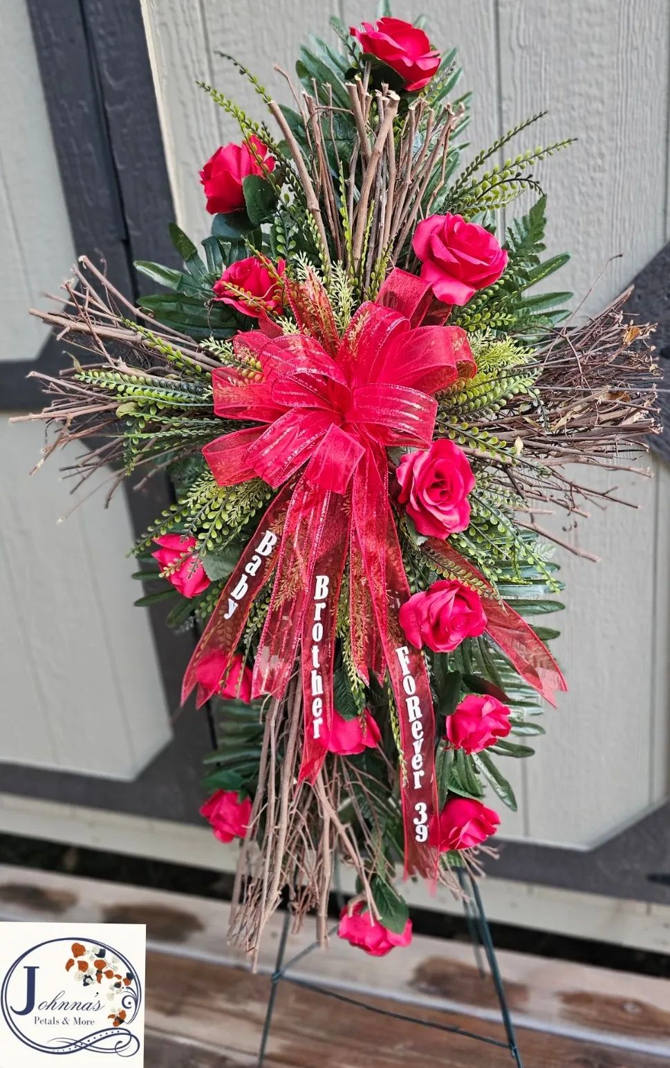 Silk Grapvine Cross Silk Arrangement