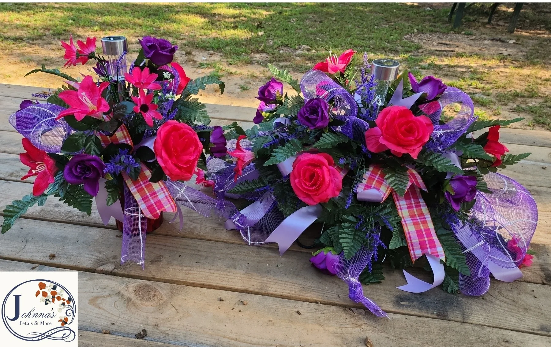 Pink & Purple Silk Cemetery ensemble w/solar Pink & Purple Silk Cemetery ensemble w/solar
