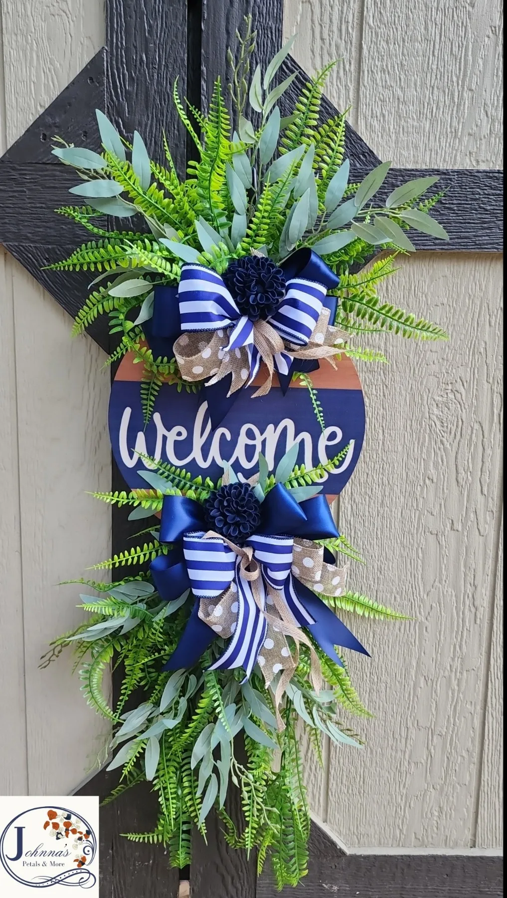 Silk Welcome Door Hanger Wreath Silk Welcome Door Hanger Wreath