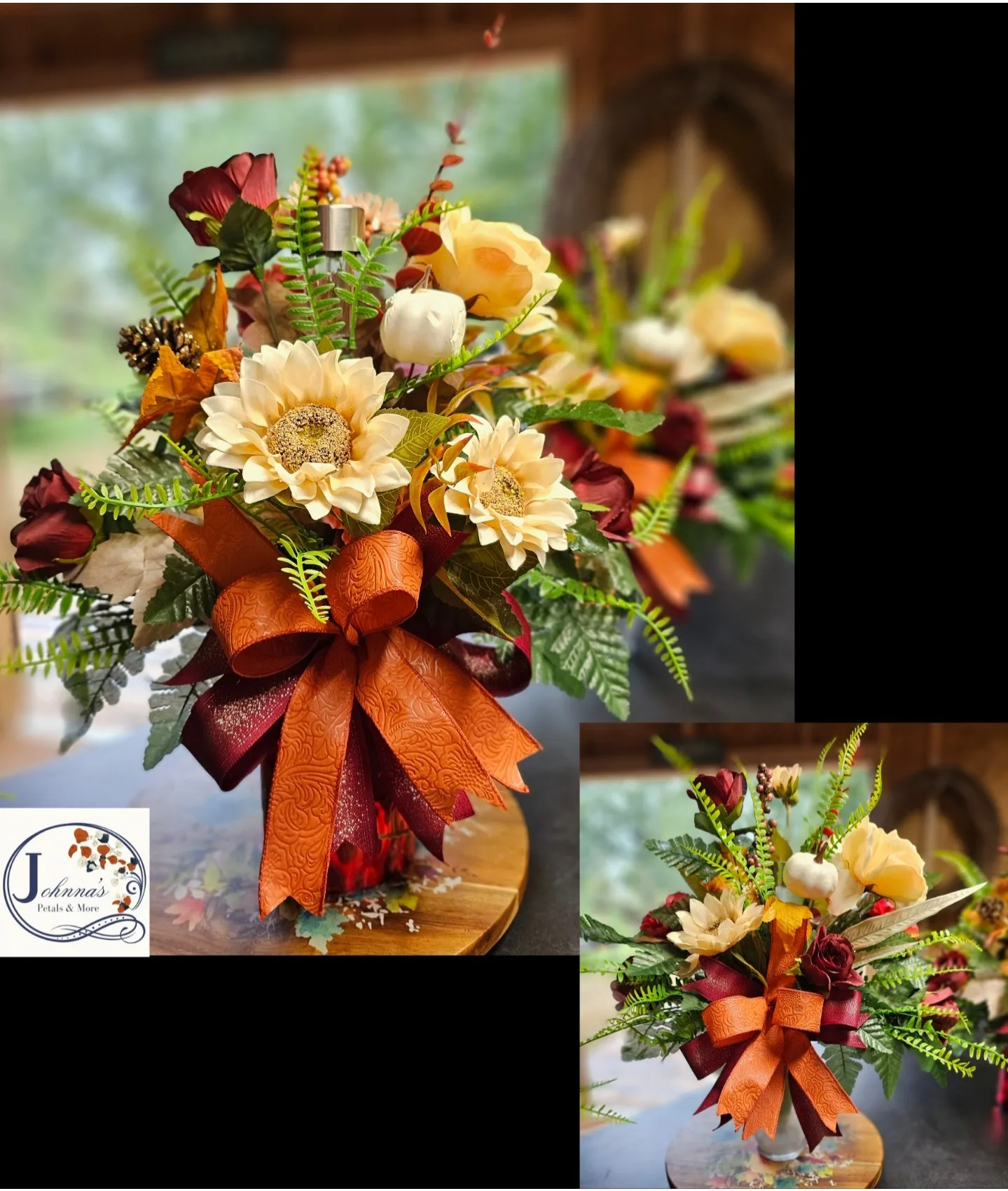 Silk Fall Cemetery Vase Inserts w/solar Silk Fall Cemetery Vase Inserts w/solar