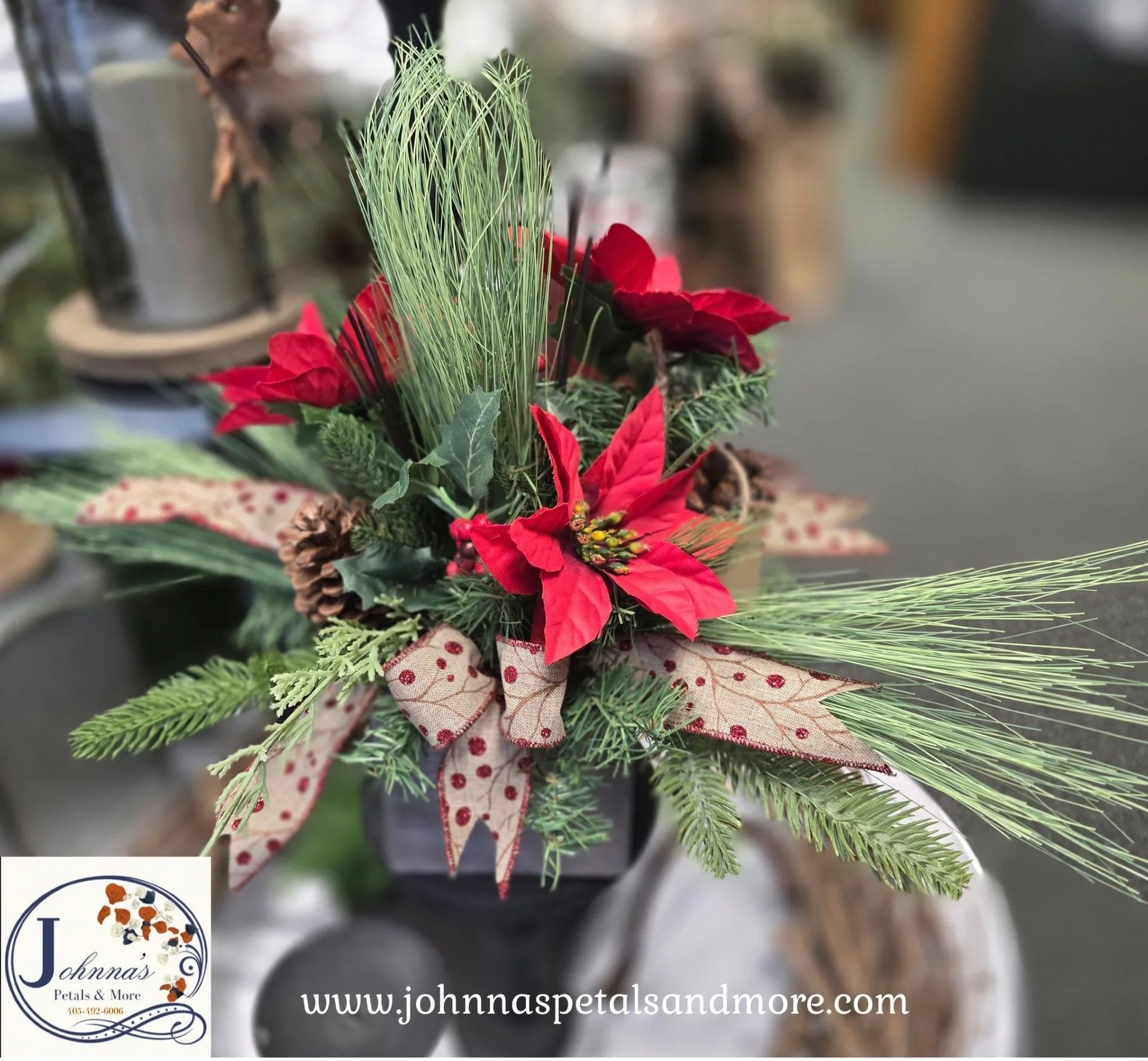 Rustic Christmas Silk Arrangement