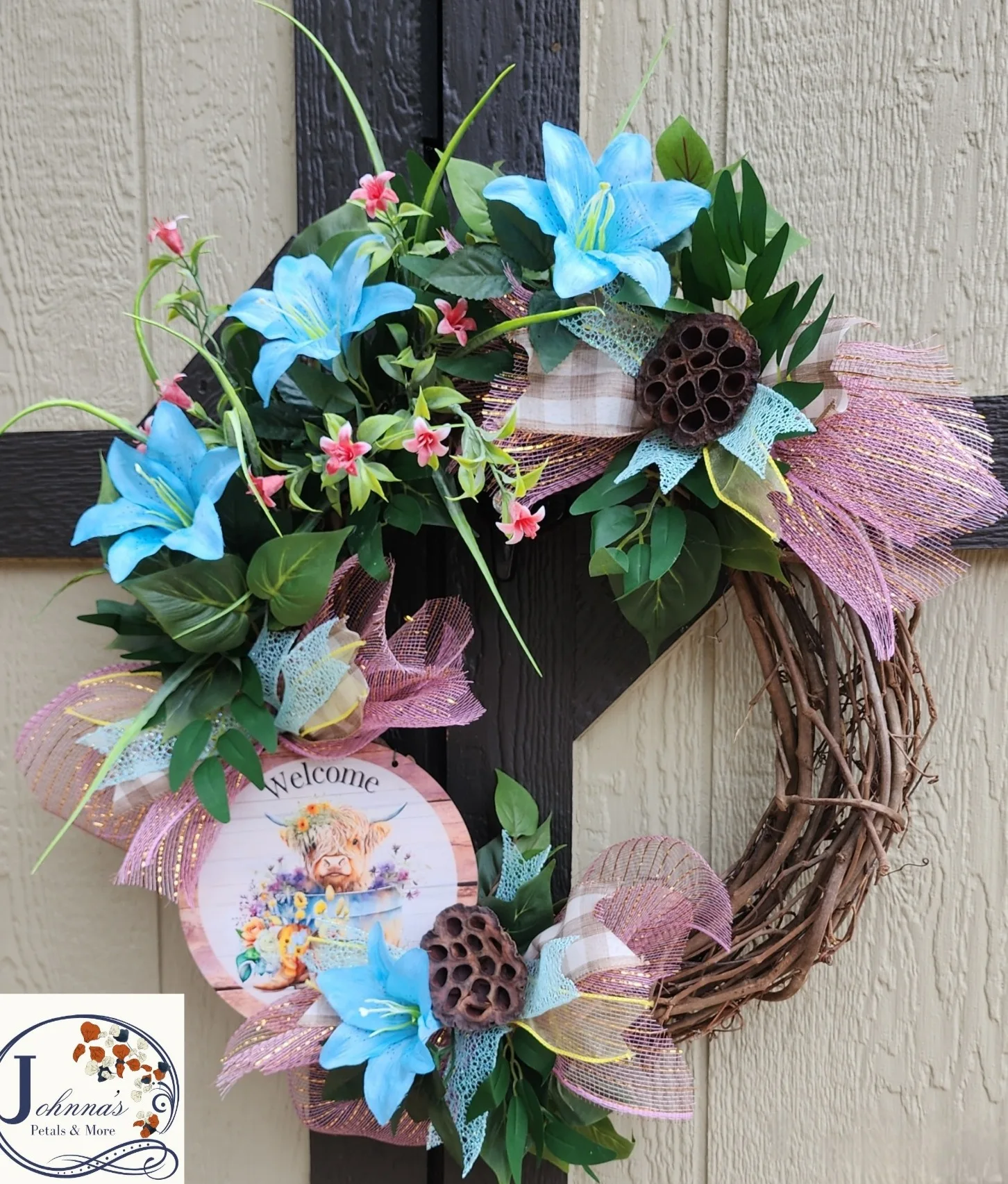 Highland Cow Wreath Grapevine Wreath Highland Cow Wreath Grapevine Wreath