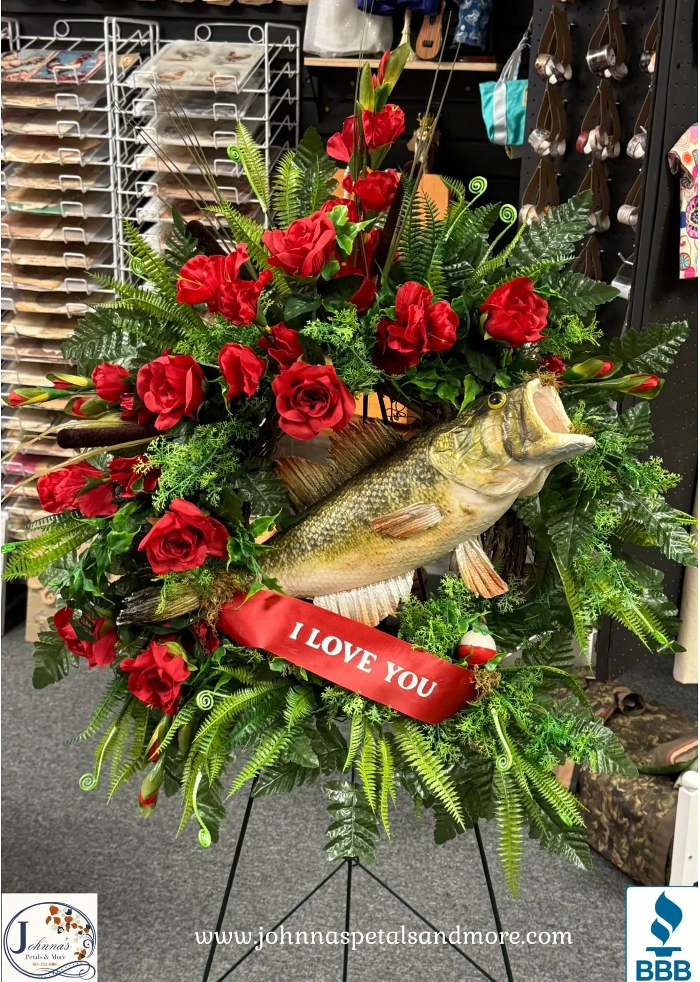 Mr. Fish Silk Sympathy Grapevine Wreath Mr. Fish Silk Sympathy Grapevine Wreath