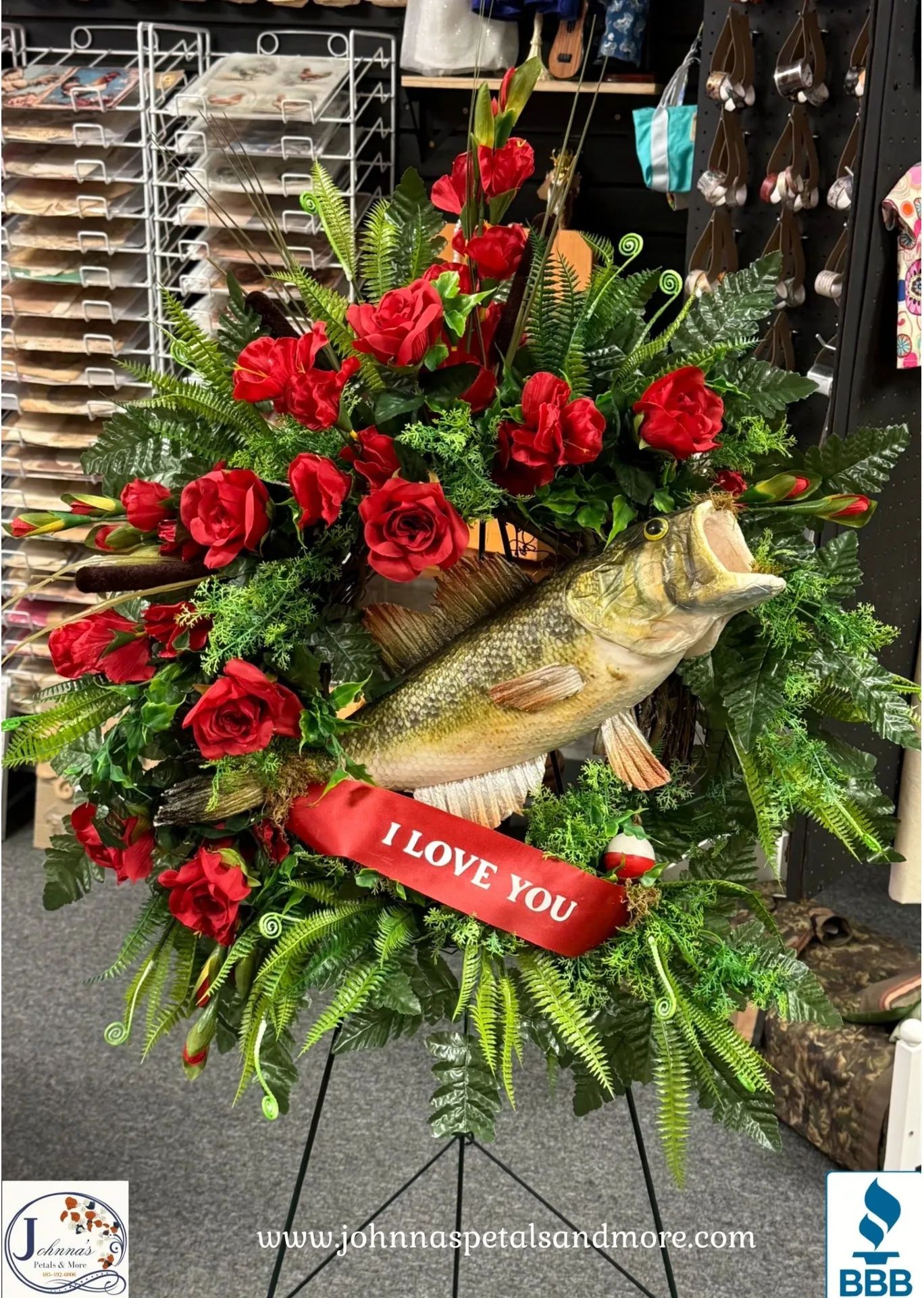 Mr. Fish Silk Sympathy Grapevine Wreath