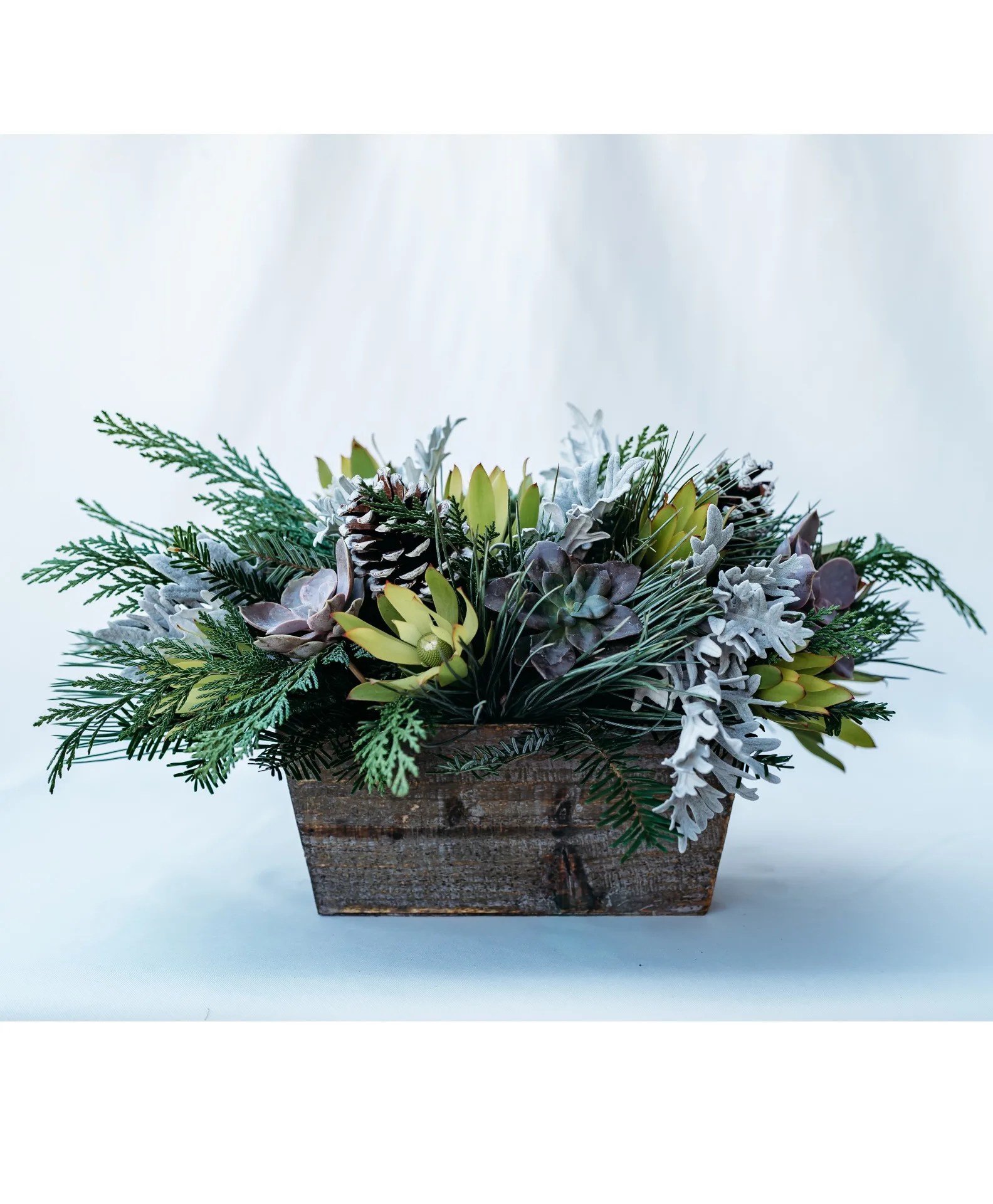 Winter’s Embrace Wood Box Arrangement Winter’s Embrace Wood Box Arrangement