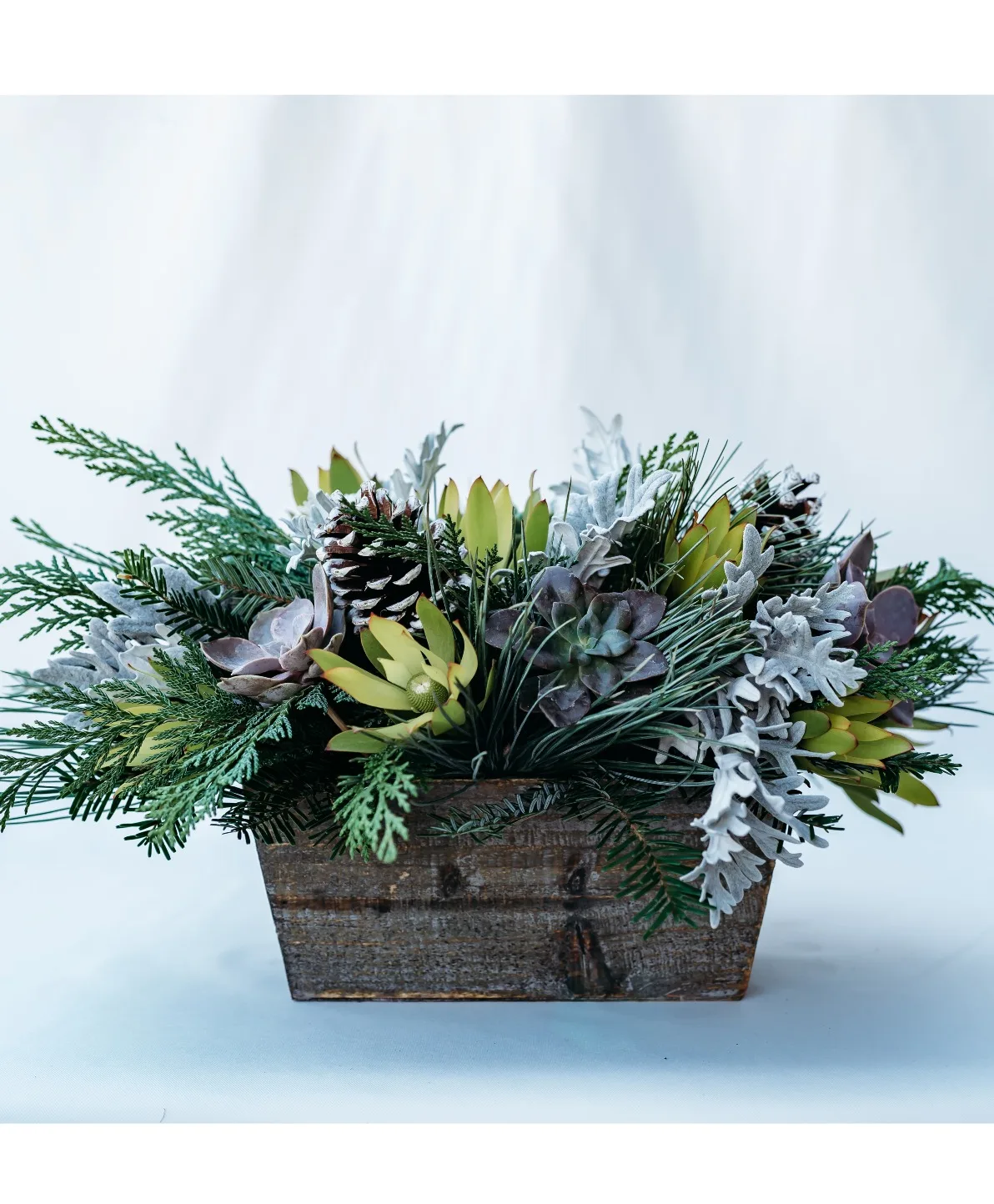 Winter’s Embrace Wood Box Arrangement Winter’s Embrace Wood Box Arrangement