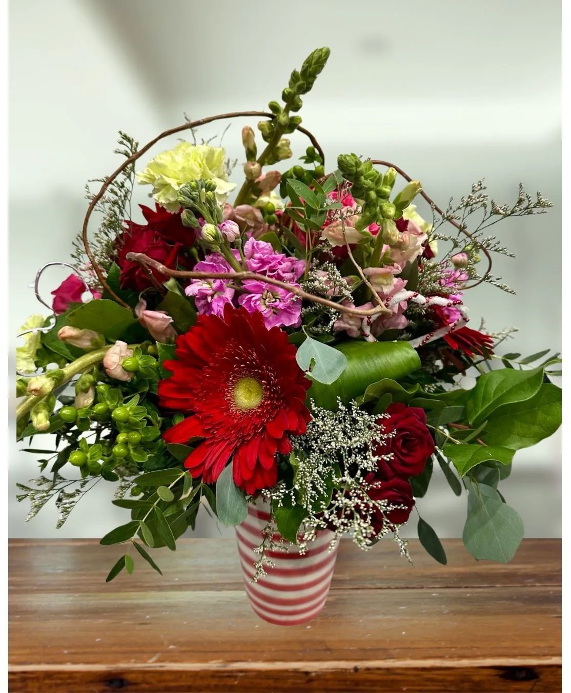 Peppermint Kiss Vase Arrangement