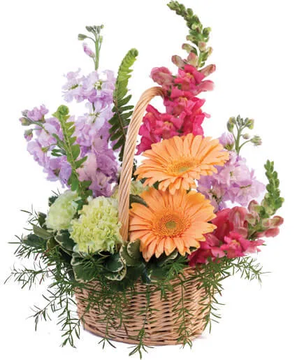 Pleasant Pastels Basket Arrangement Pleasant Pastels Basket Arrangement