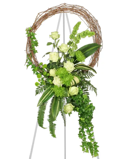 FRESH GREEN INSPIRATIONS Funeral Wreath FRESH GREEN INSPIRATIONS Funeral Wreath