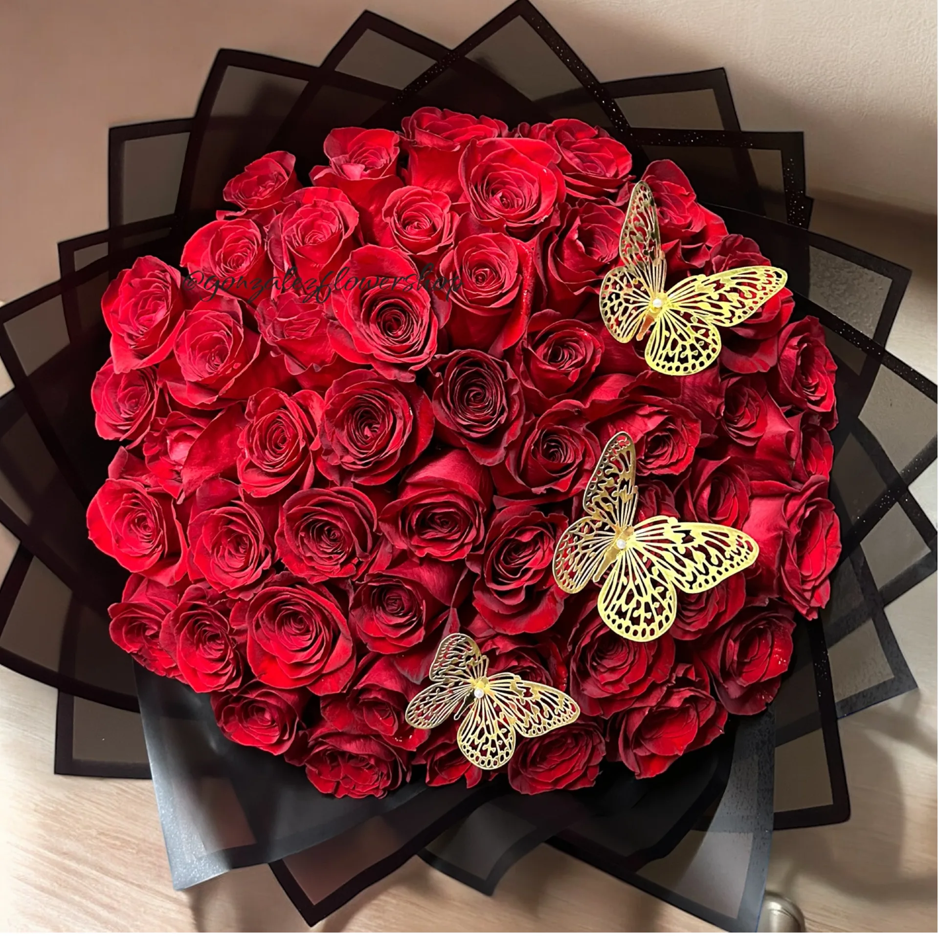 50 Red Roses Wrapped Bouquet 50 Red Roses Wrapped Bouquet
