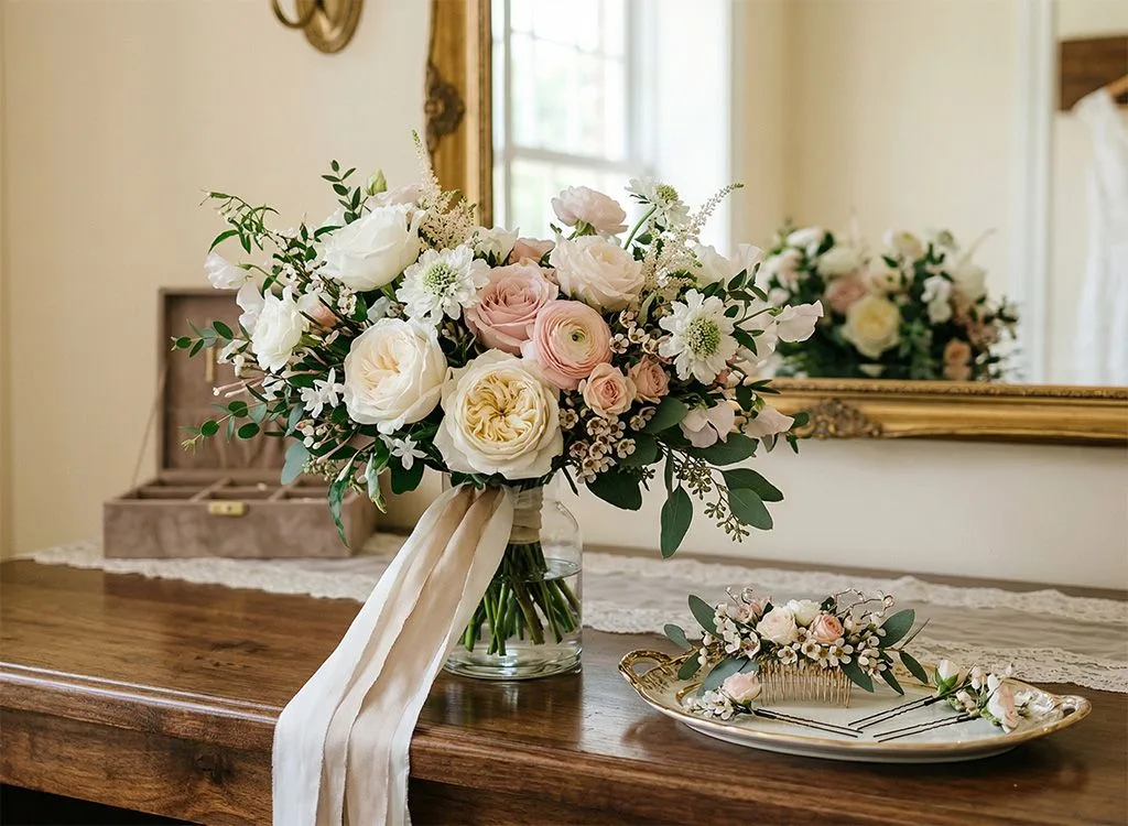 Bridal Bouquet & Crown Bridal Bouquet & Crown