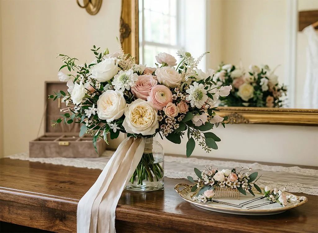 Bridal Bouquet & Crown