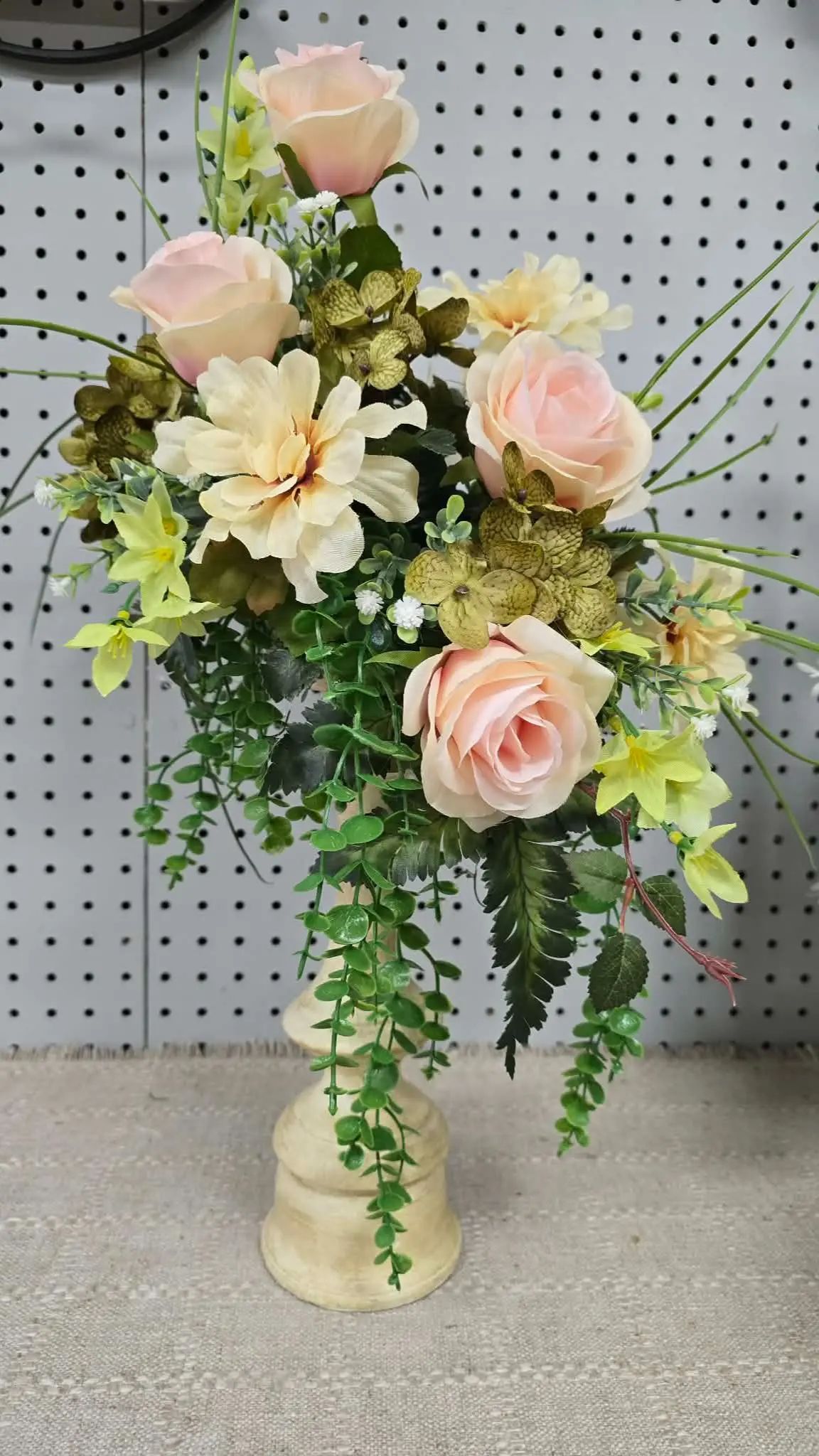 Multi - Height Silk Flower Candelsticks