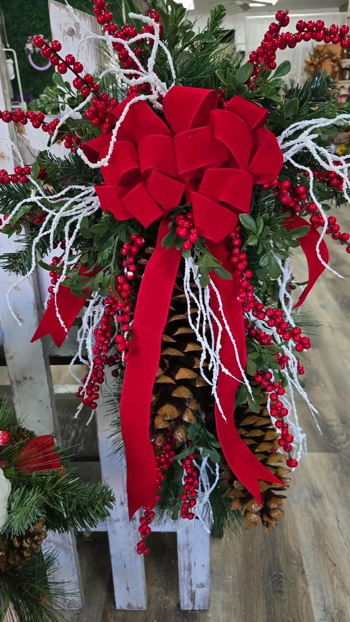 Pine Cone  Christmas Swag Silk