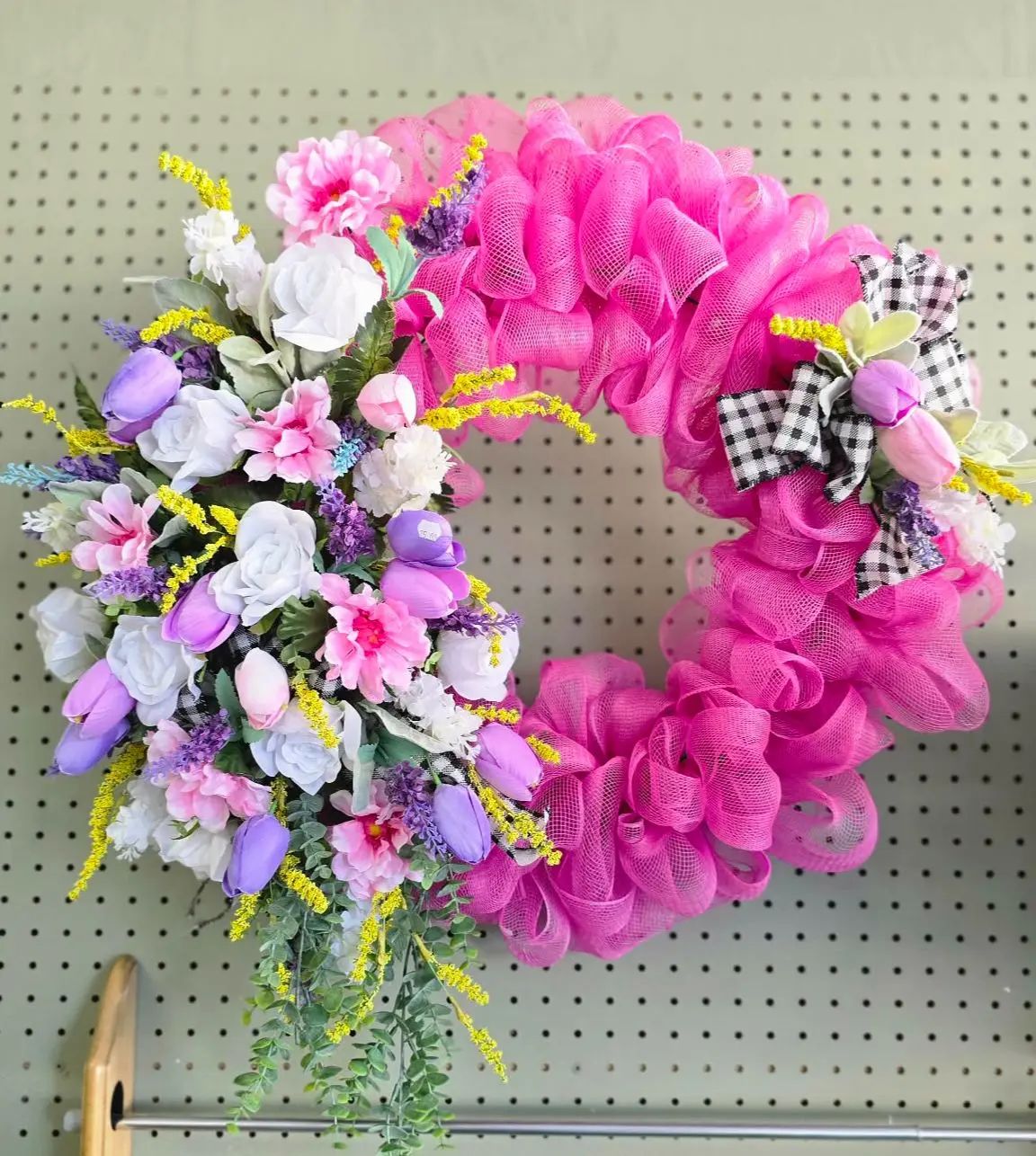 Spring Silk Flower Wreath Tulips
