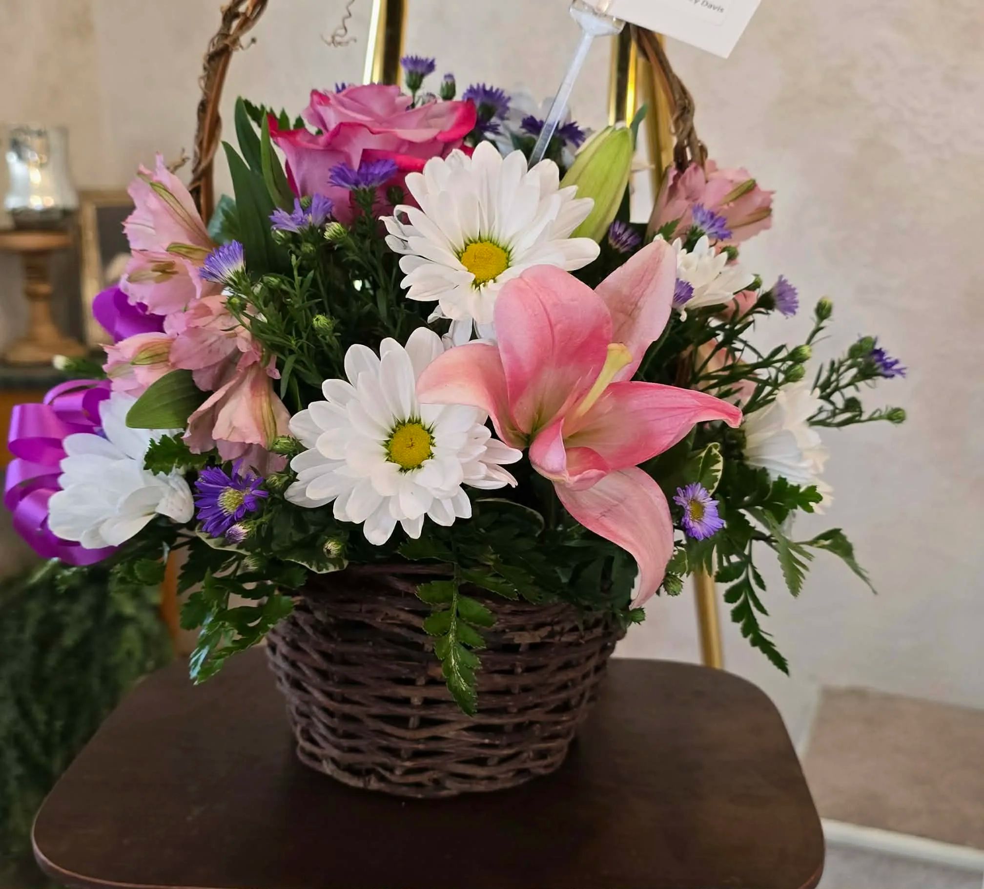 Mixed Flowers with Basket