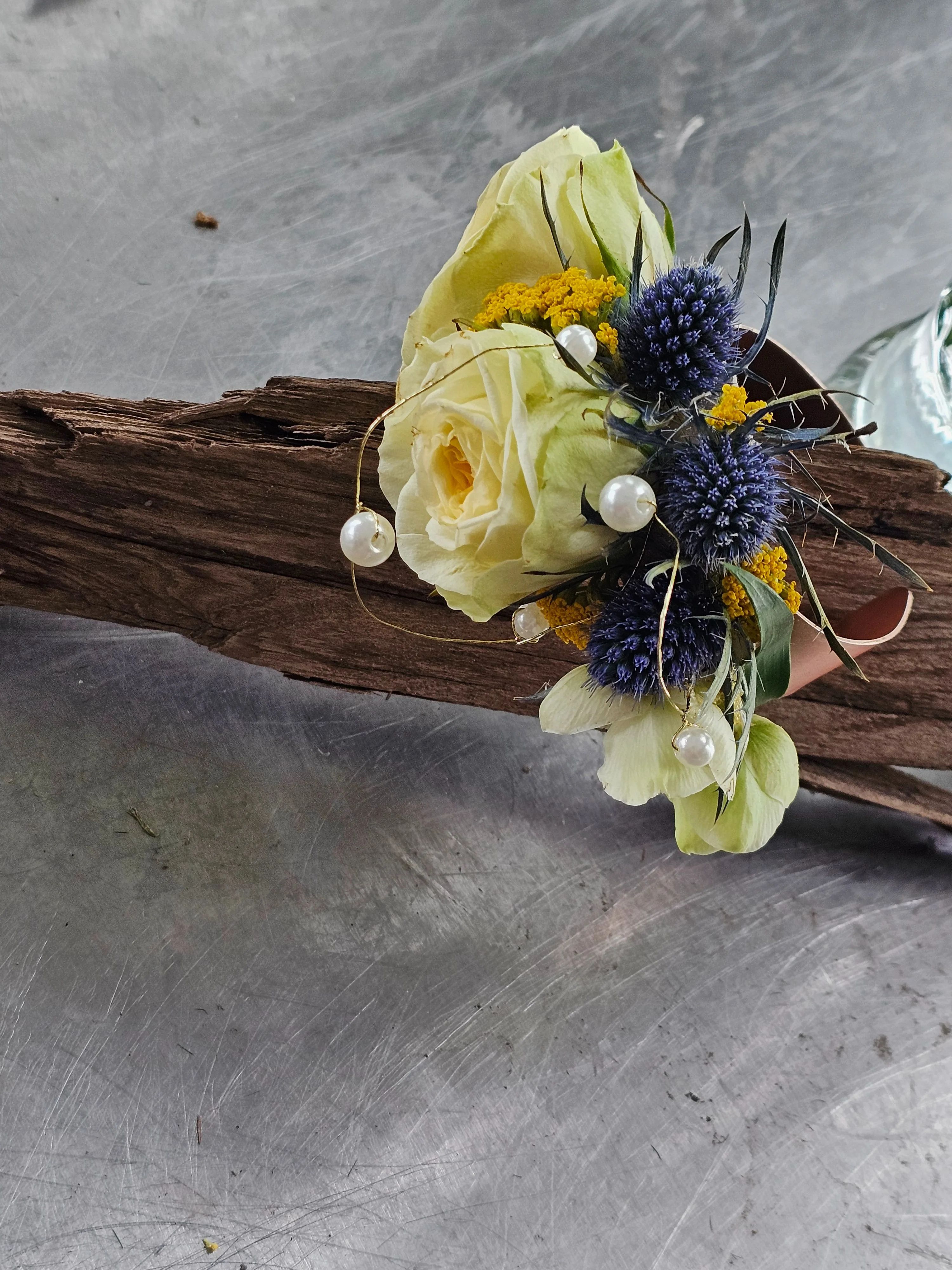 Champagne and Blue Cuff