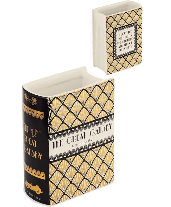 F. Scott Fitzgerald's The Great Gatsby Ceramic Book Container F. Scott Fitzgerald's The Great Gatsby Ceramic Book Container