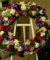Round fresh flower wreath Funeral flowers Round fresh flower wreath Funeral flowers