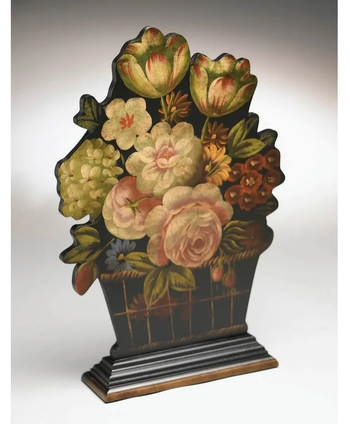 Floral Basket Silhouette Wooden Decror Floral Basket Silhouette Wooden Decror