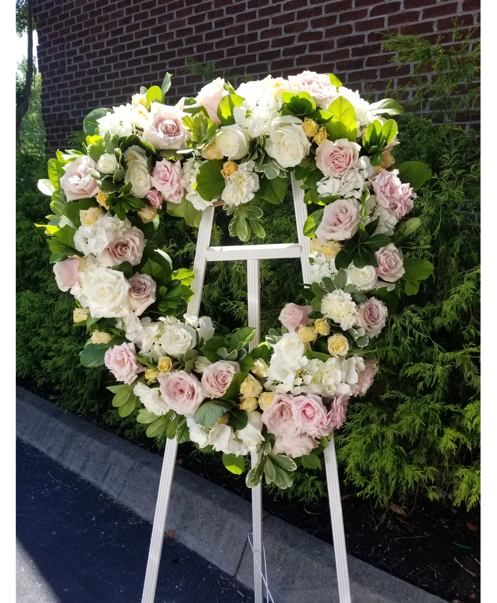Pastel Open Heart Funeral Arrangement Pastel Open Heart Funeral Arrangement