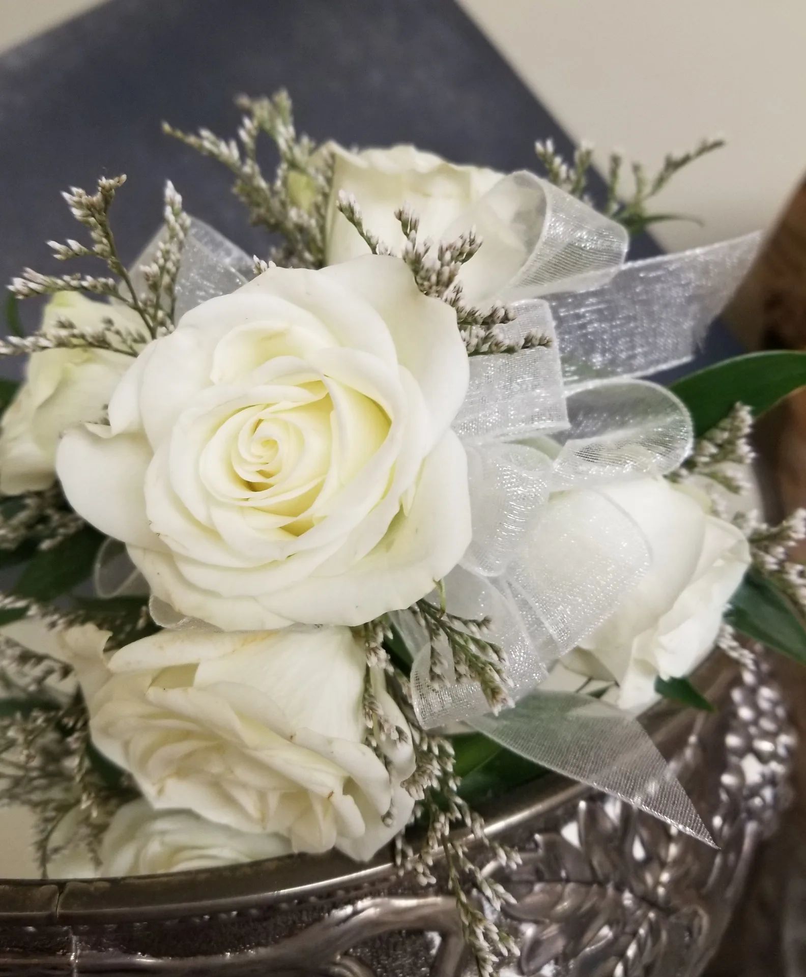 Sterling white Wrist corsage