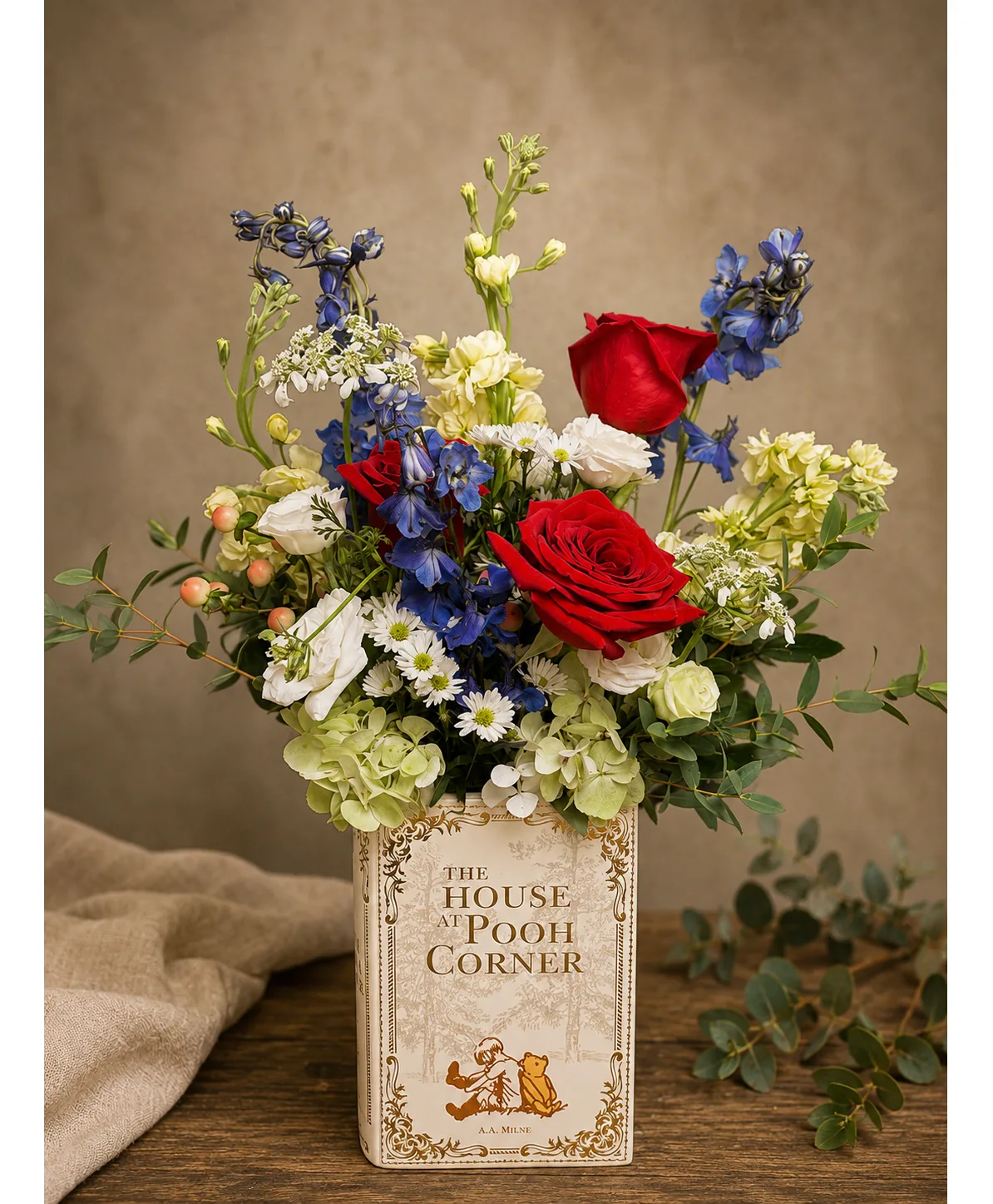 The House at Pooh Corner - Book Vase Arrangement Keepsake Vase Arrangement The House at Pooh Corner - Book Vase Arrangement Keepsake Vase Arrangement