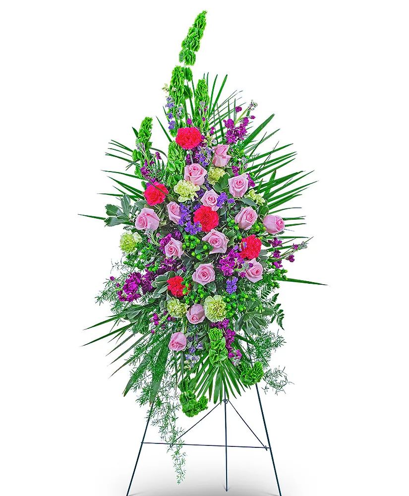 Always Remembered Standing Spray Funeral Arrangement