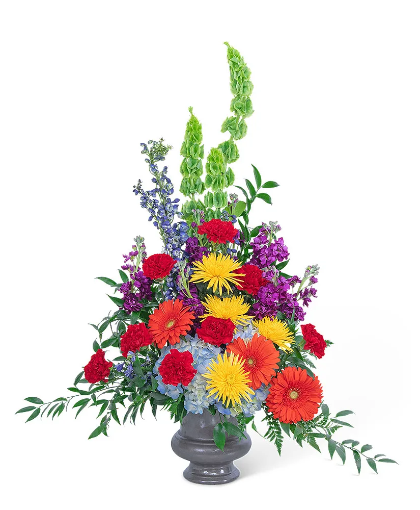 Vibrant Urn Funeral Arrangement Vibrant Urn Funeral Arrangement