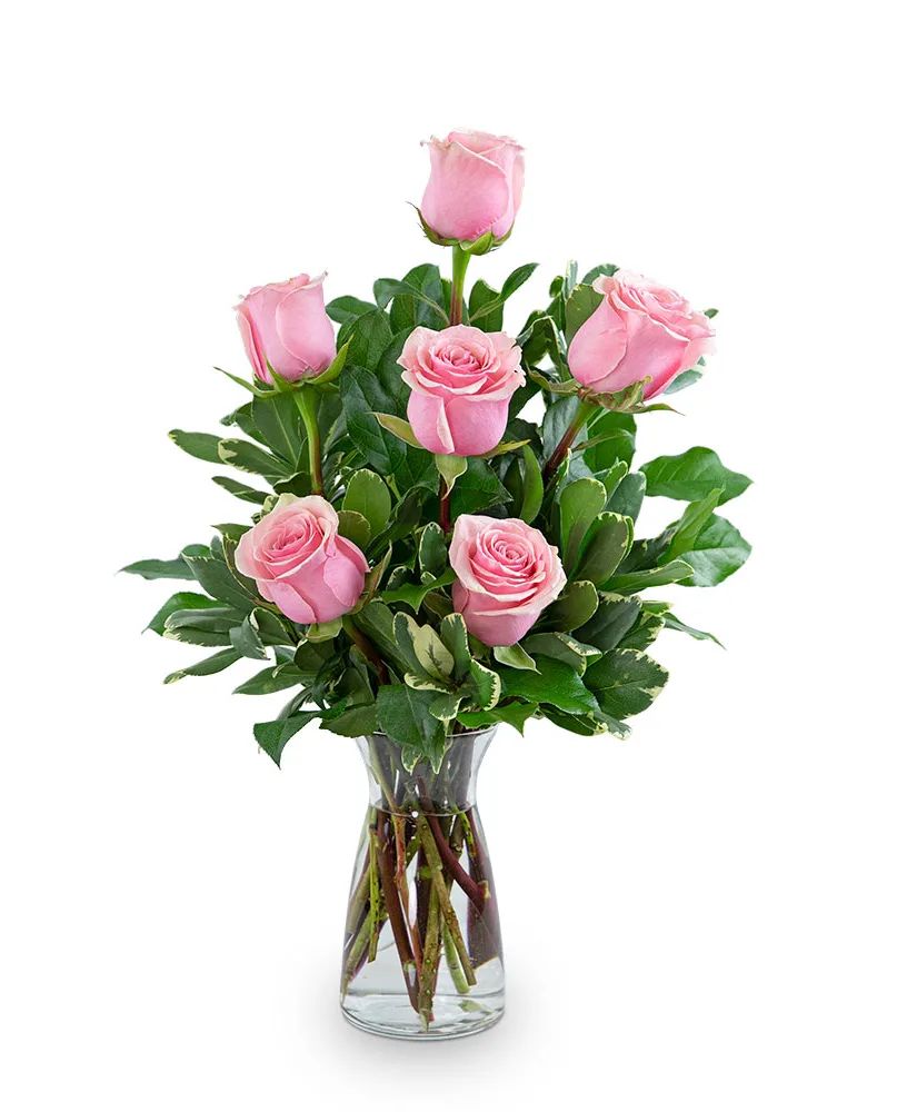 Pink Roses (6) Flower Arrangement