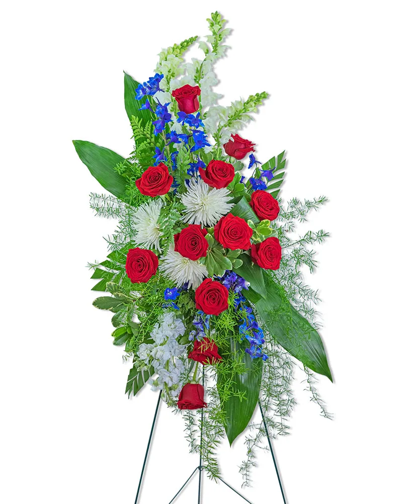 Valiant Honor Standing Spray Funeral Arrangement Valiant Honor Standing Spray Funeral Arrangement