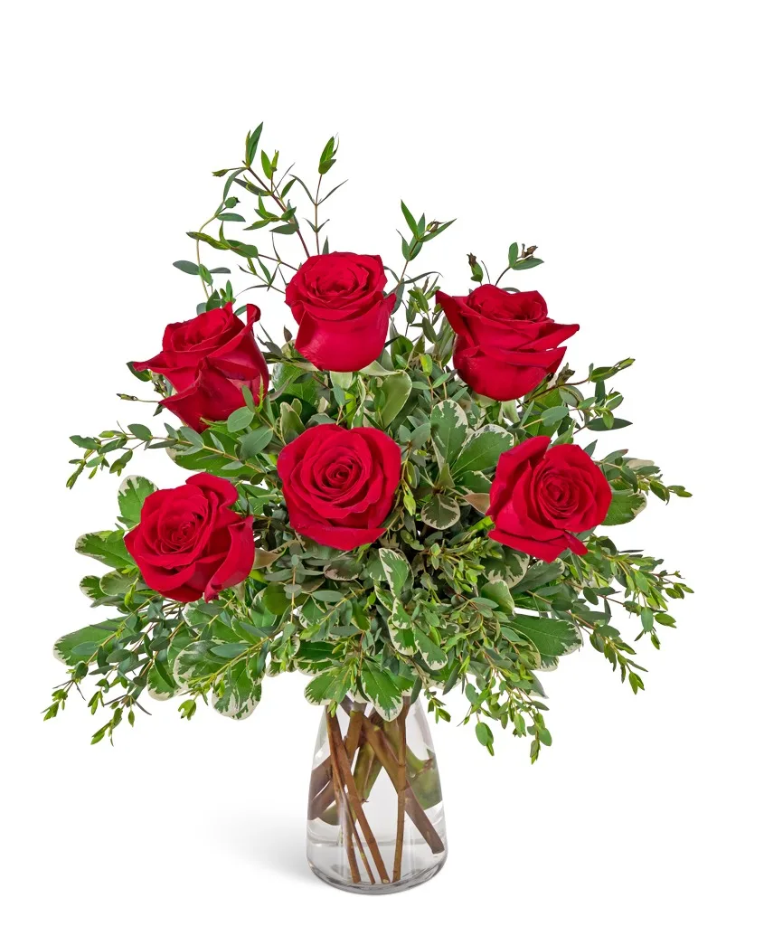 Half Dozen Red Roses Flower Arrangement Half Dozen Red Roses Flower Arrangement