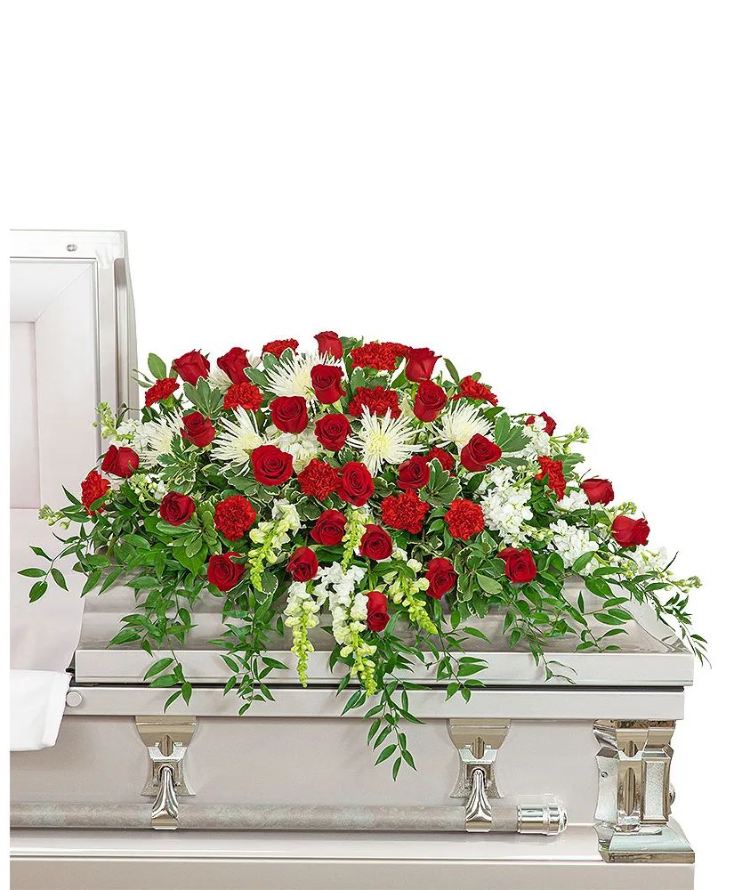 Serene Sanctuary Casket Spray Funeral Arrangement