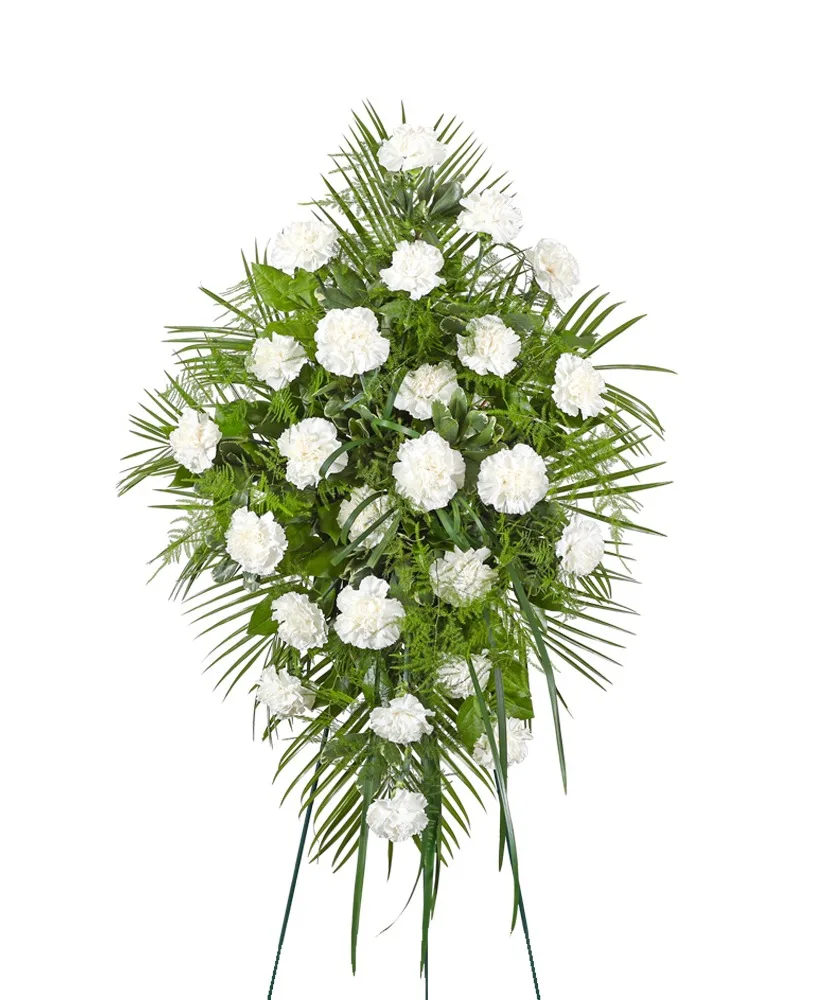 Peaceful in White Standing Spray Sympathy Arrangement Peaceful in White Standing Spray Sympathy Arrangement
