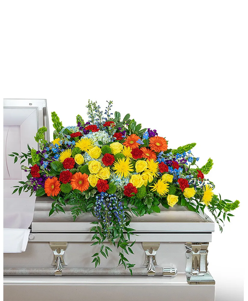 Vibrant Life Casket Spray Funeral Arrangement Vibrant Life Casket Spray Funeral Arrangement