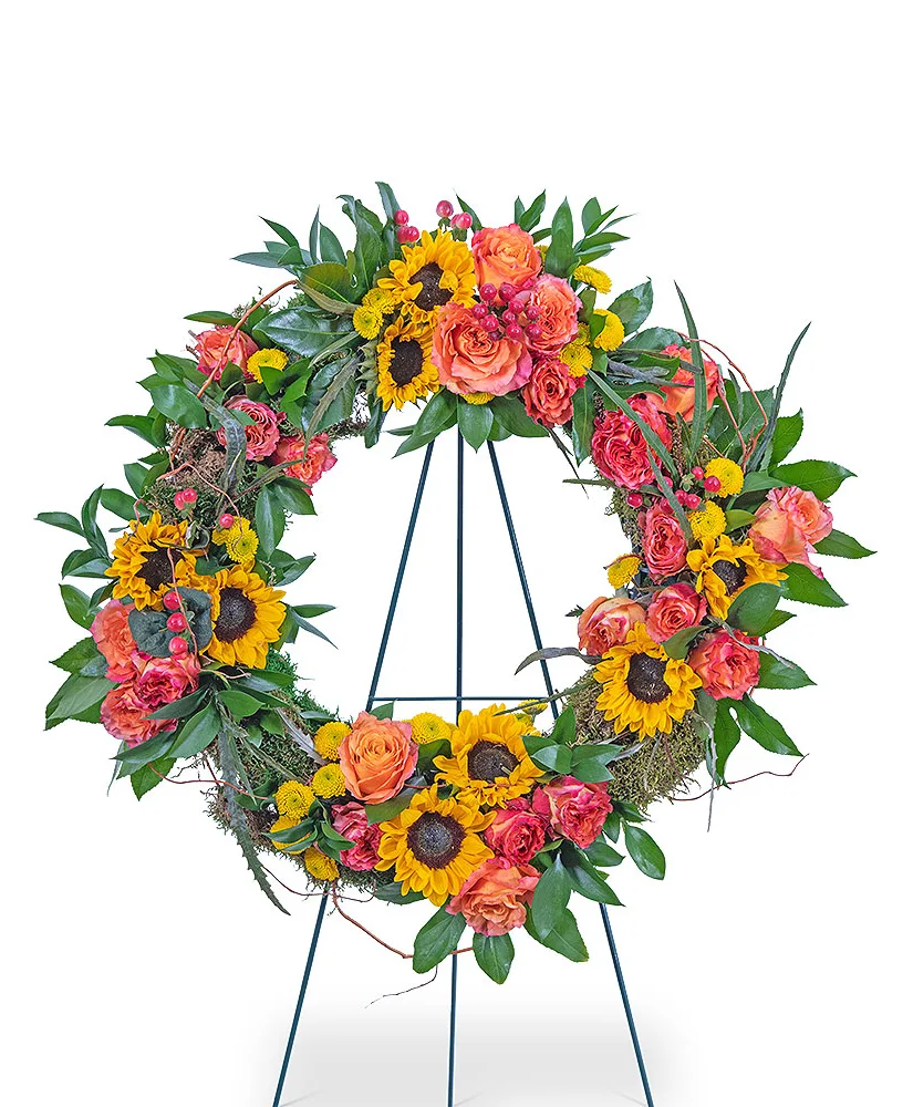 Sunset Reflections Wreath Funeral Arrangement Sunset Reflections Wreath Funeral Arrangement